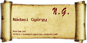 Nádasi György névjegykártya